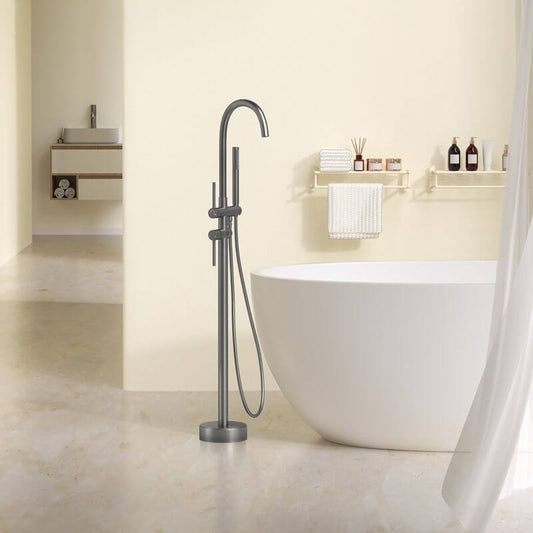 Modern free standing copper bathtub faucet