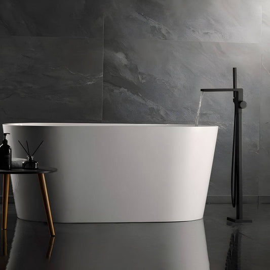 Black copper bathtub faucet in sleek design