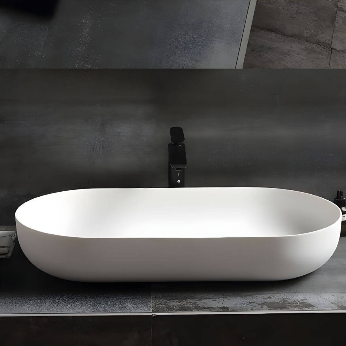 Modern Oval Ceramic Vessel Sink in Bright White