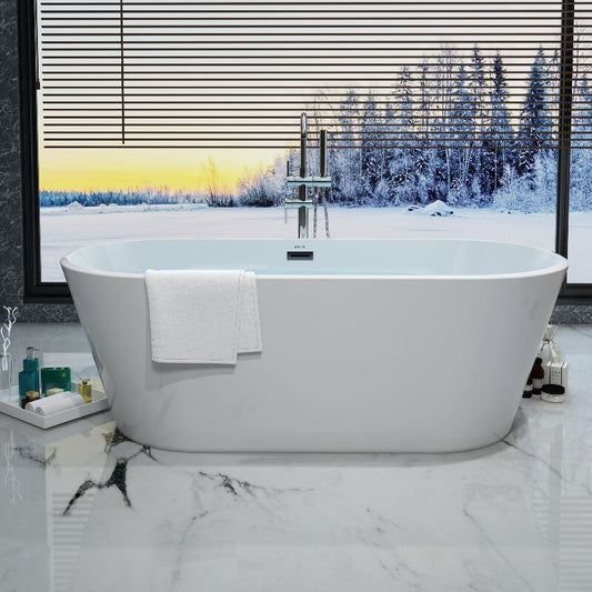 Elegant black elliptical soaking tub