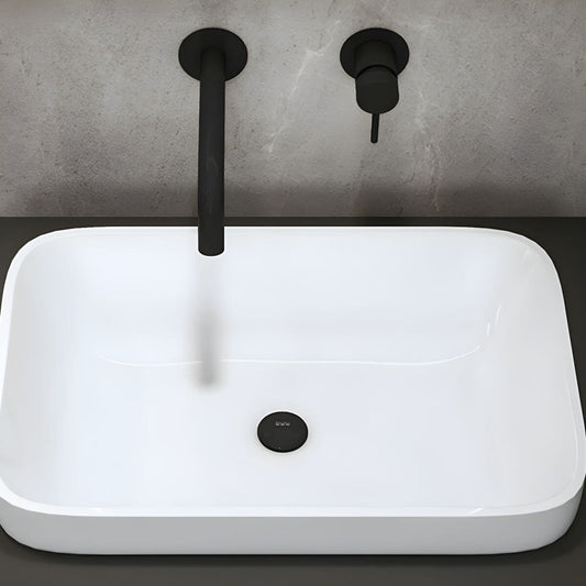 Ceramic Vessel Sink in Matte White Finish