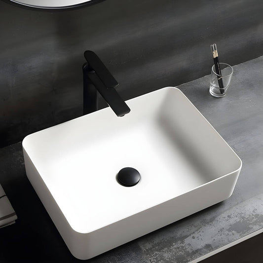 Bright White Ceramic Vessel Sink