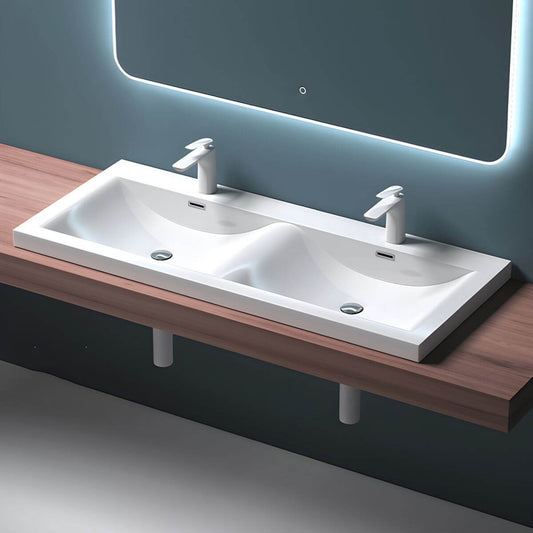 Modern Rectangular Sink in Bright White