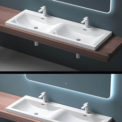 Modern Rectangular Sink in Bright White