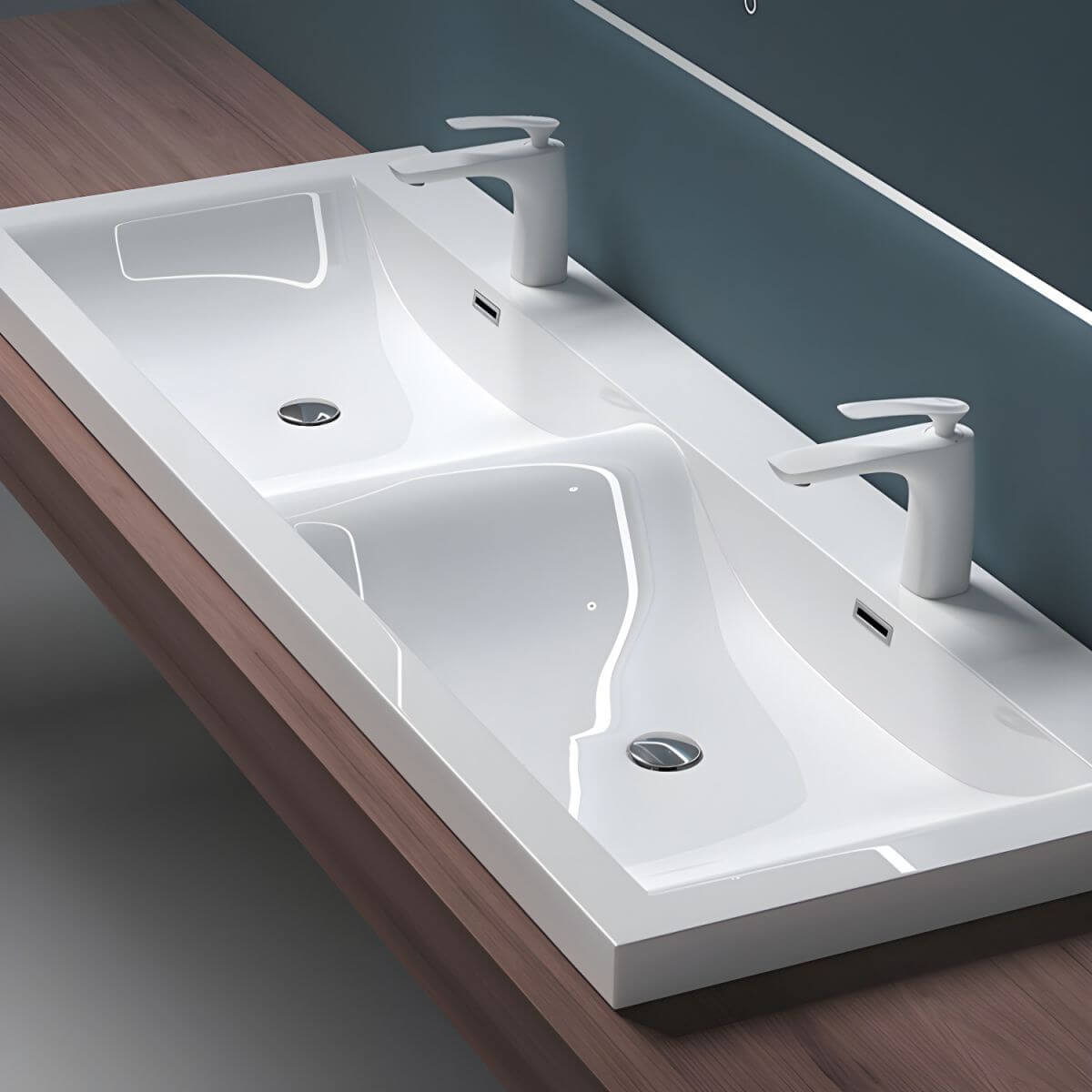 Dual Mount Rectangular Sink with Overflow