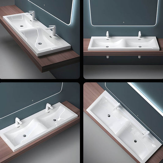 Dual Mount Rectangular Sink with Overflow