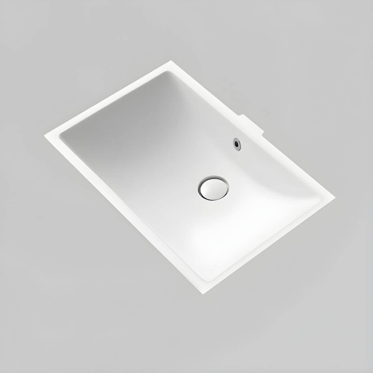 Rectangular ceramic sink showcasing fade-resistant finish