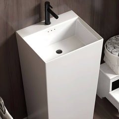 Pedestal Sink Installation with Modern Design