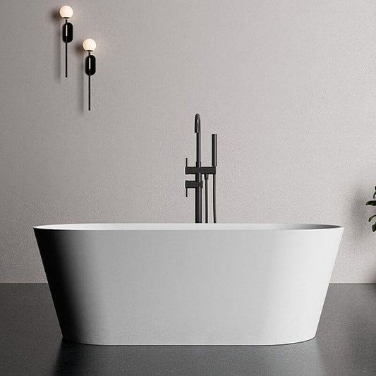 Modern simple style stone oval freestanding bathtub