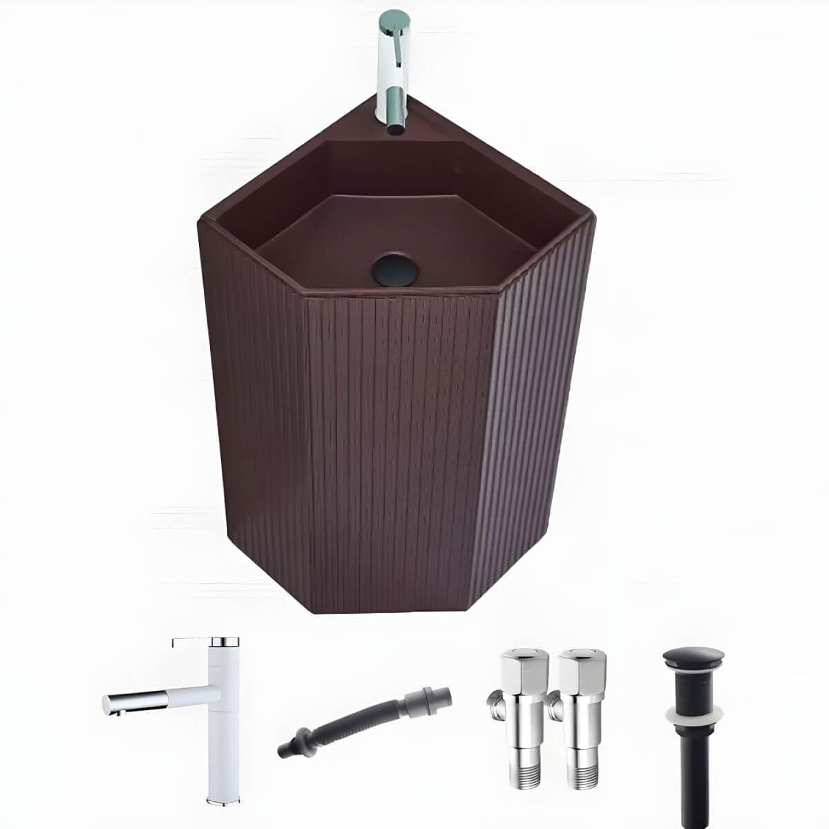 Claret Colored Pedestal Sink Design