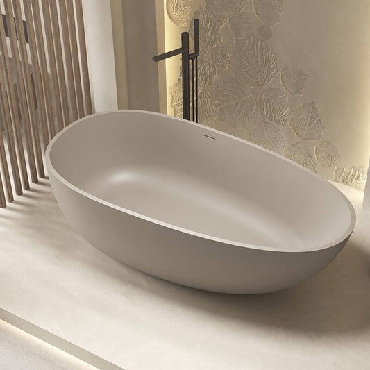 Black roll top elliptical bathtub