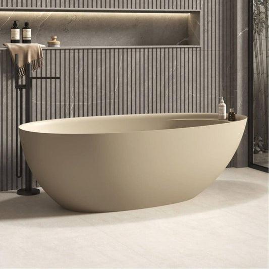 Freistehende Rollrand-Badewanne mit ovaler Form
