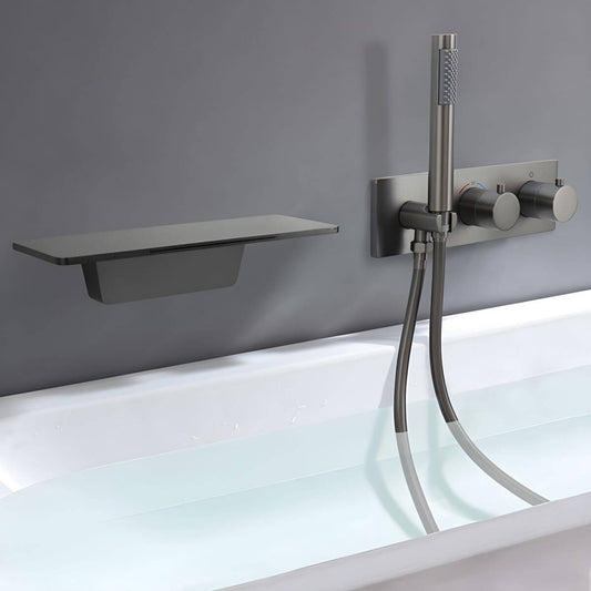 Modern Wall-Mounted Bathtub Spout Black