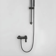 Modern bathroom setup with bathtub spout