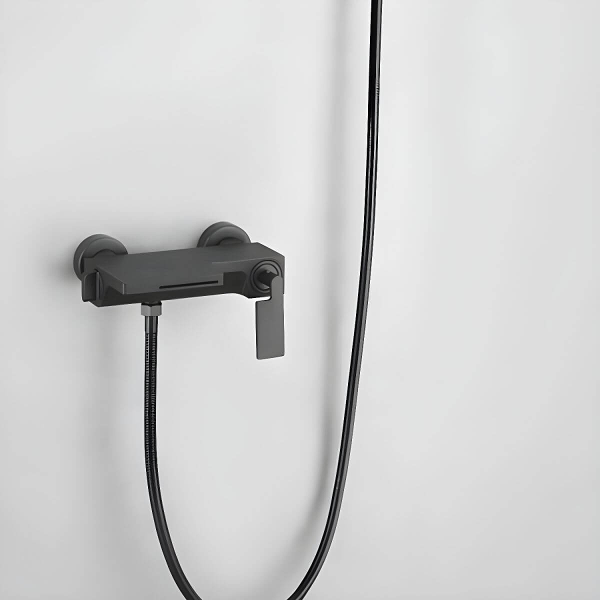 Functional hand shower attached to bathtub spout