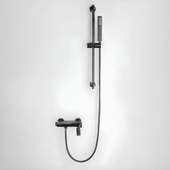 Modern wall-mounted bathtub spout in black