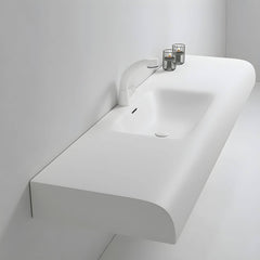 Modern wall mounted ceramic sink in white