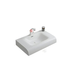 Modern wall mounted ceramic sink in white