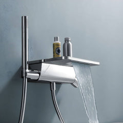 chrome wall-mounted bathtub spout