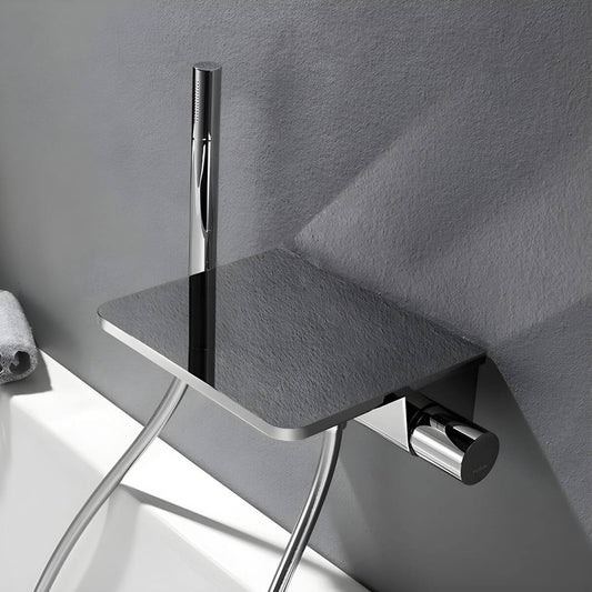 chrome wall-mounted bathtub spout