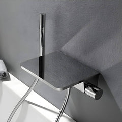 chrome wall-mounted bathtub spout