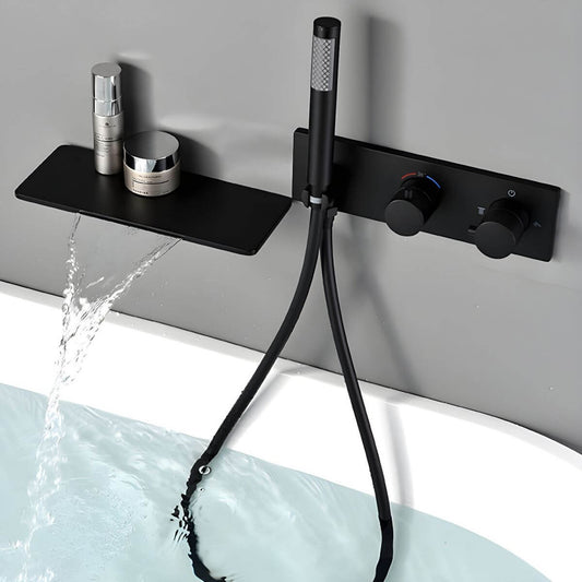 Modern copper bathtub faucet with hand shower