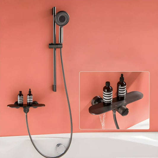 Modern copper bathtub spout in silver color