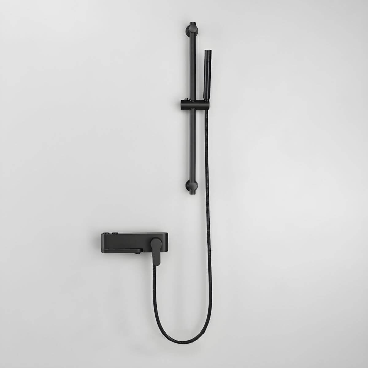 modern wall-mounted copper bathtub spout black