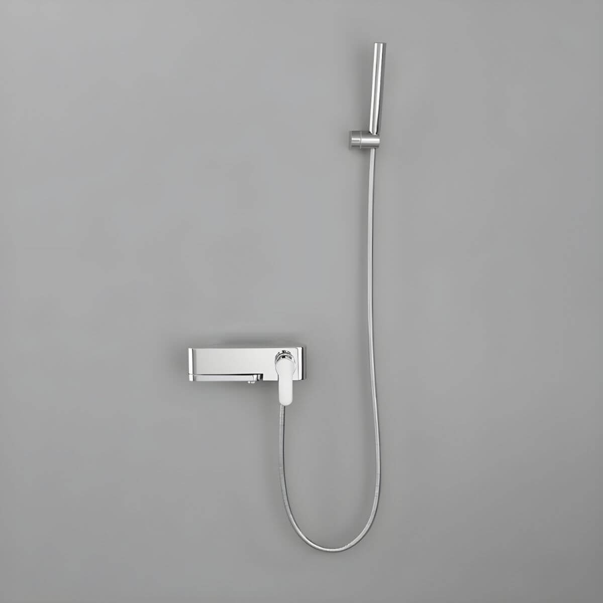 modern wall-mounted copper bathtub spout chrome