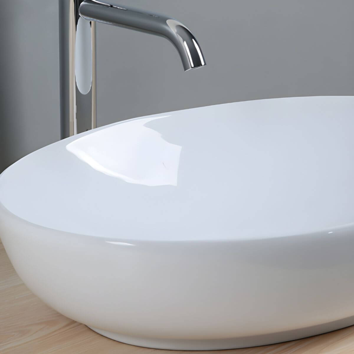 Close-up of white ceramic sink surface