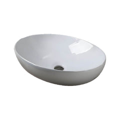 Elegant oval sink with center trapway