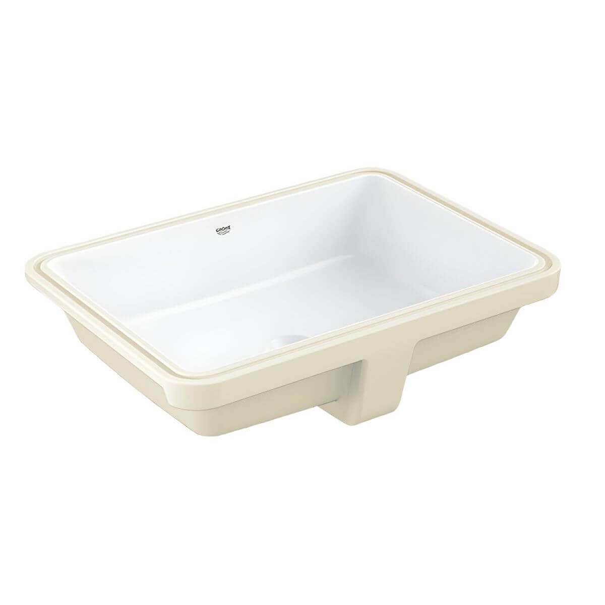 Rectangular undermount sink in modern bathroom