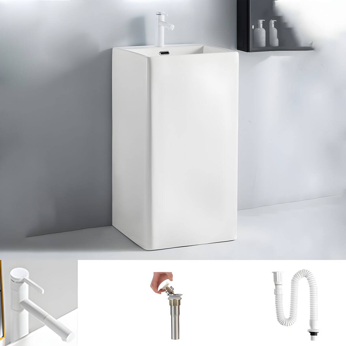 Easy-to-install pedestal sink for modern bathrooms