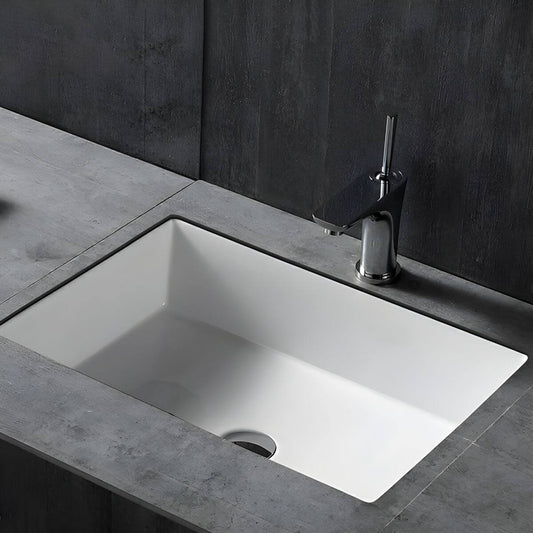 Modern white ceramic undermount sink