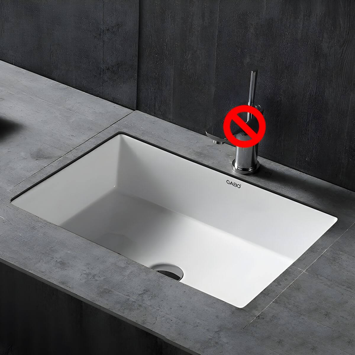 Rectangular undermount bathroom sink