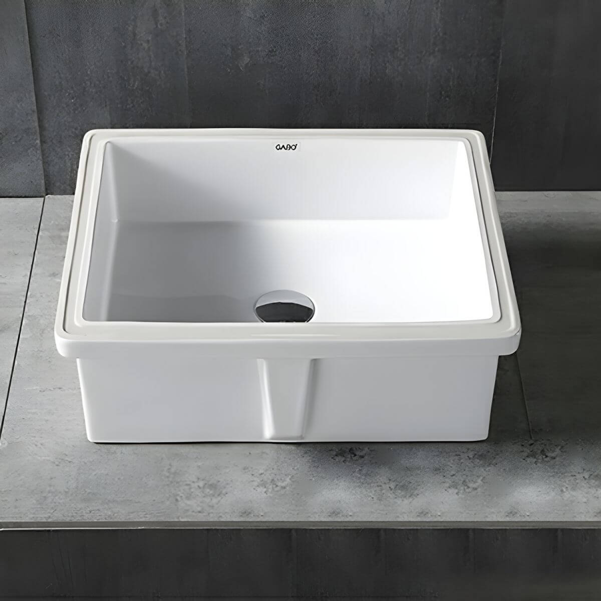 Modern white ceramic undermount sink