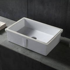 Rectangular undermount bathroom sink