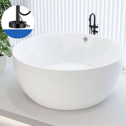Stylish round bathtub installation