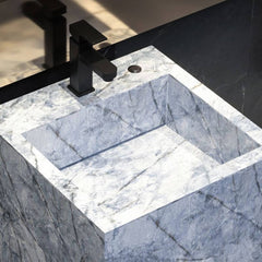 Blue Modern Bathroom Sink Pedestal