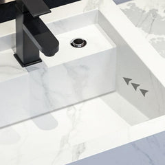 Grey Marble Pedestal Bathroom Sink