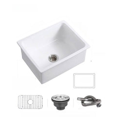 Spacious white undermount sink