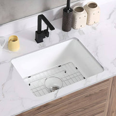 Undermount bathroom sink in white