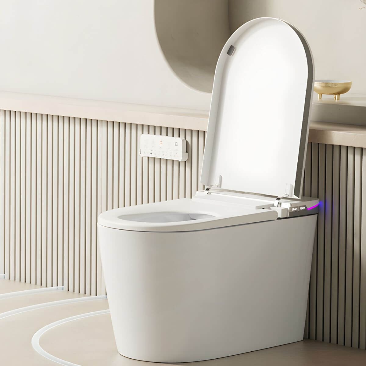 Elegant bathroom with modern bidet