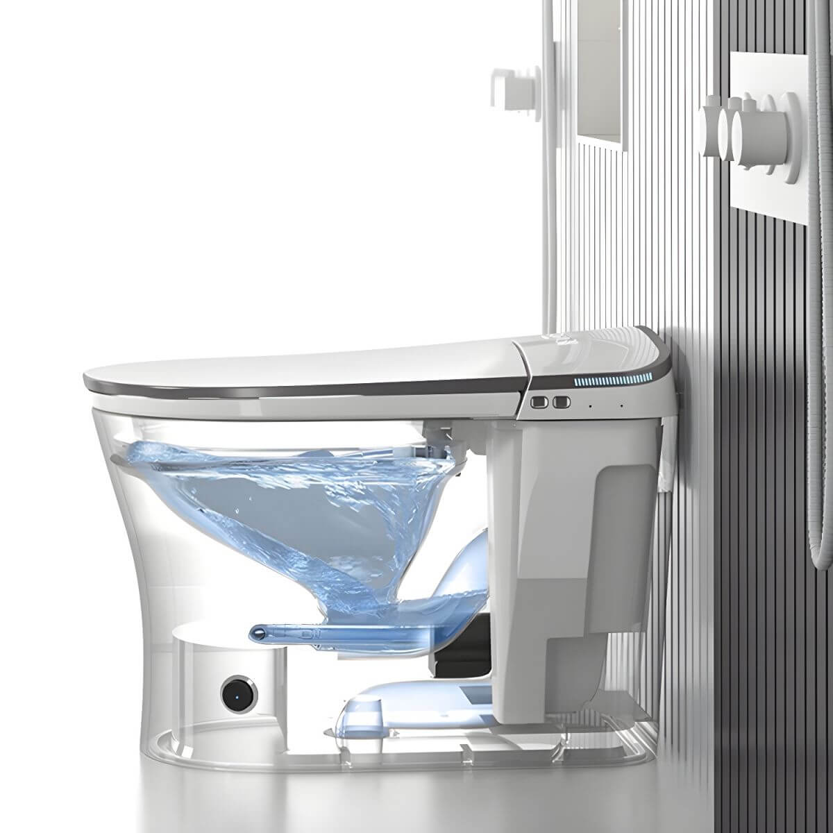 Detailed view of bidet controls