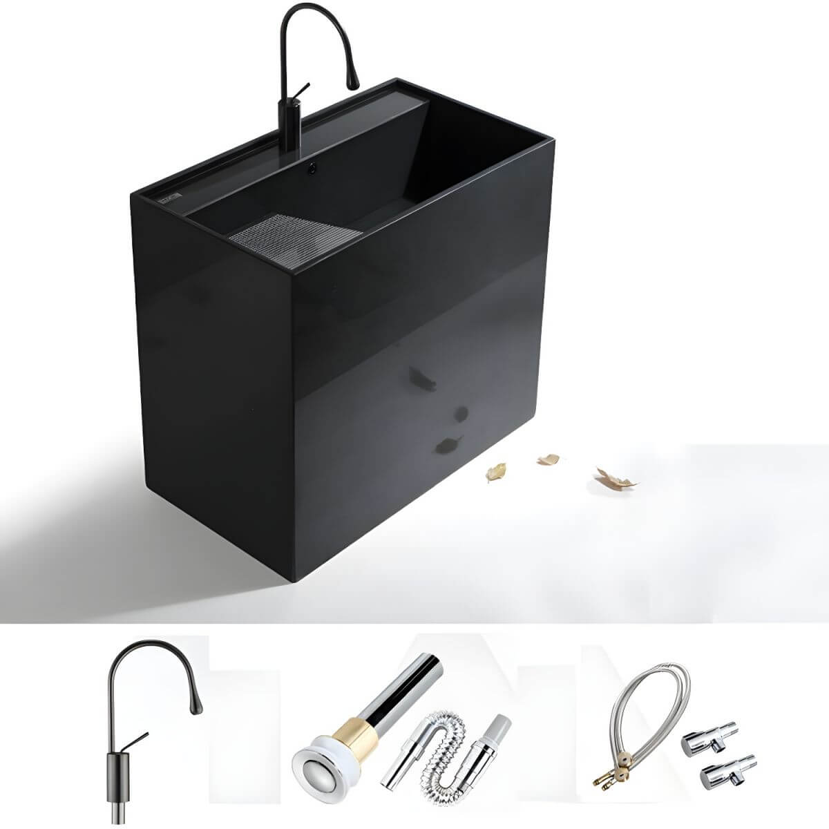 Sleek Black Rectangular Sink