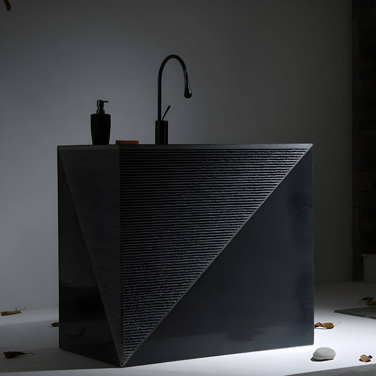 Sleek Black Rectangular Sink