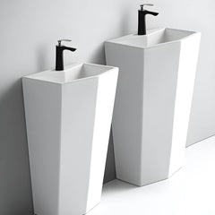 Modern white porcelain bathroom sink