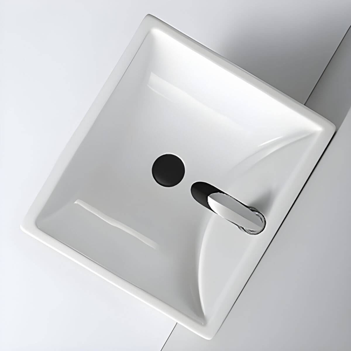 Modern white porcelain bathroom sink