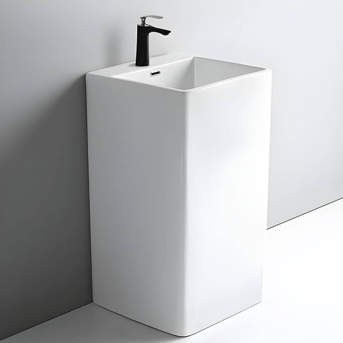 Scratch-resistant ceramic sink in white