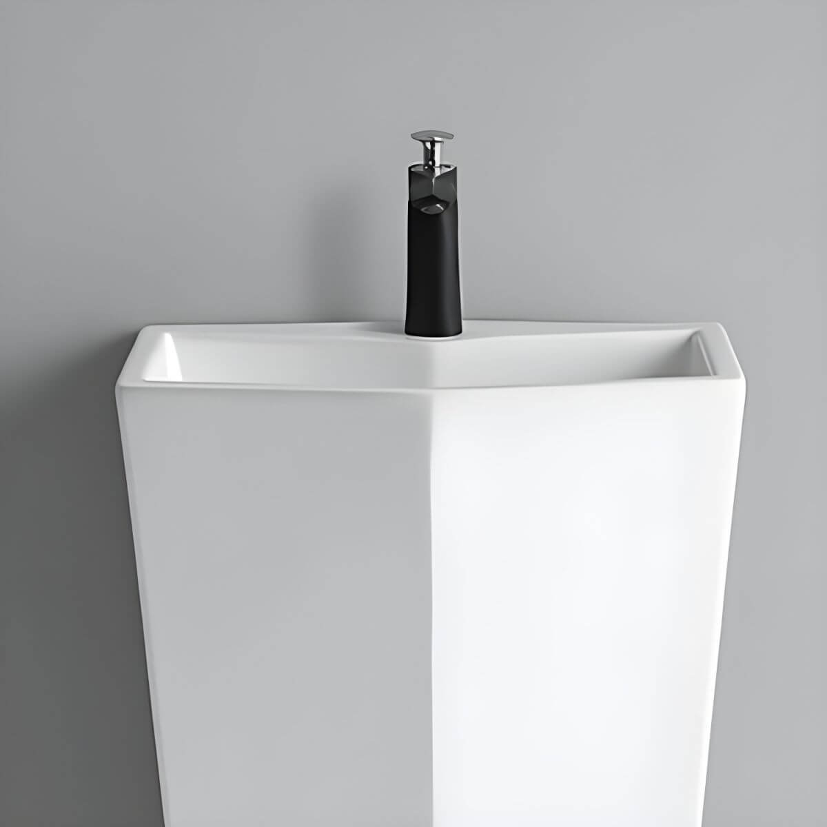 Pedestal sink with circular design